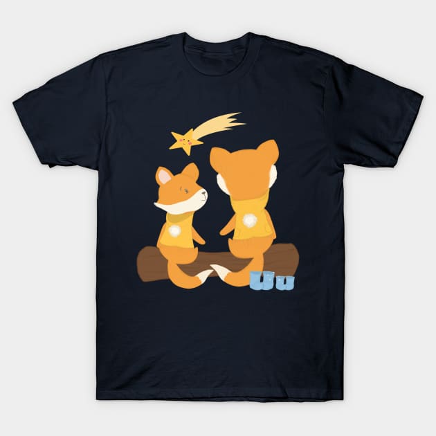 Foxes in the night T-Shirt by ArtStyleAlice